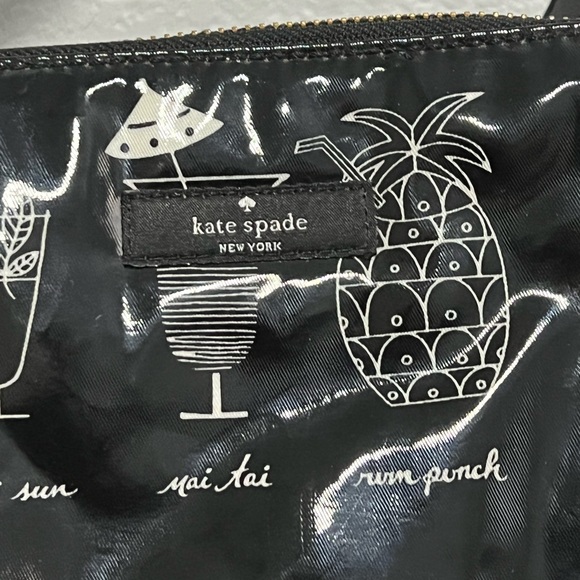 Kate Spade Black Cocktail Print Large Tote Bag - Picture 3 of 7